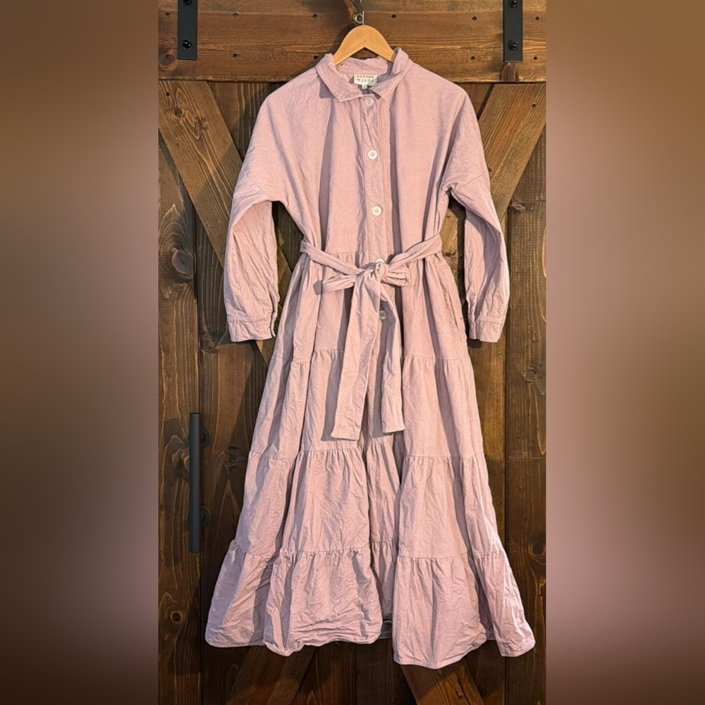 Daphne Wilde Mauve Long-Sleeve Casual Midi Dress size 1 Made in Italy